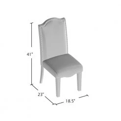 Larkin Antique White Nailhead Trim Upholstered Dining Chair (Set of 2) by Furniture of America -Furniture of America Sales Store antique white and gray furniture of america dining chairs idf 3630sc 4f 1000