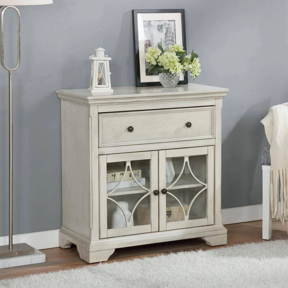 Pittens Antique White Accent Cabinet with 1-Drawer by Furniture of America 6 Pittens Antique White Accent Cabinet with 1-Drawer by Furniture of America - Image 6