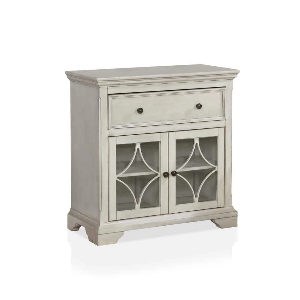 Pittens Antique White Accent Cabinet with 1-Drawer by Furniture of America 1 Pittens Antique White Accent Cabinet with 1-Drawer by Furniture of America