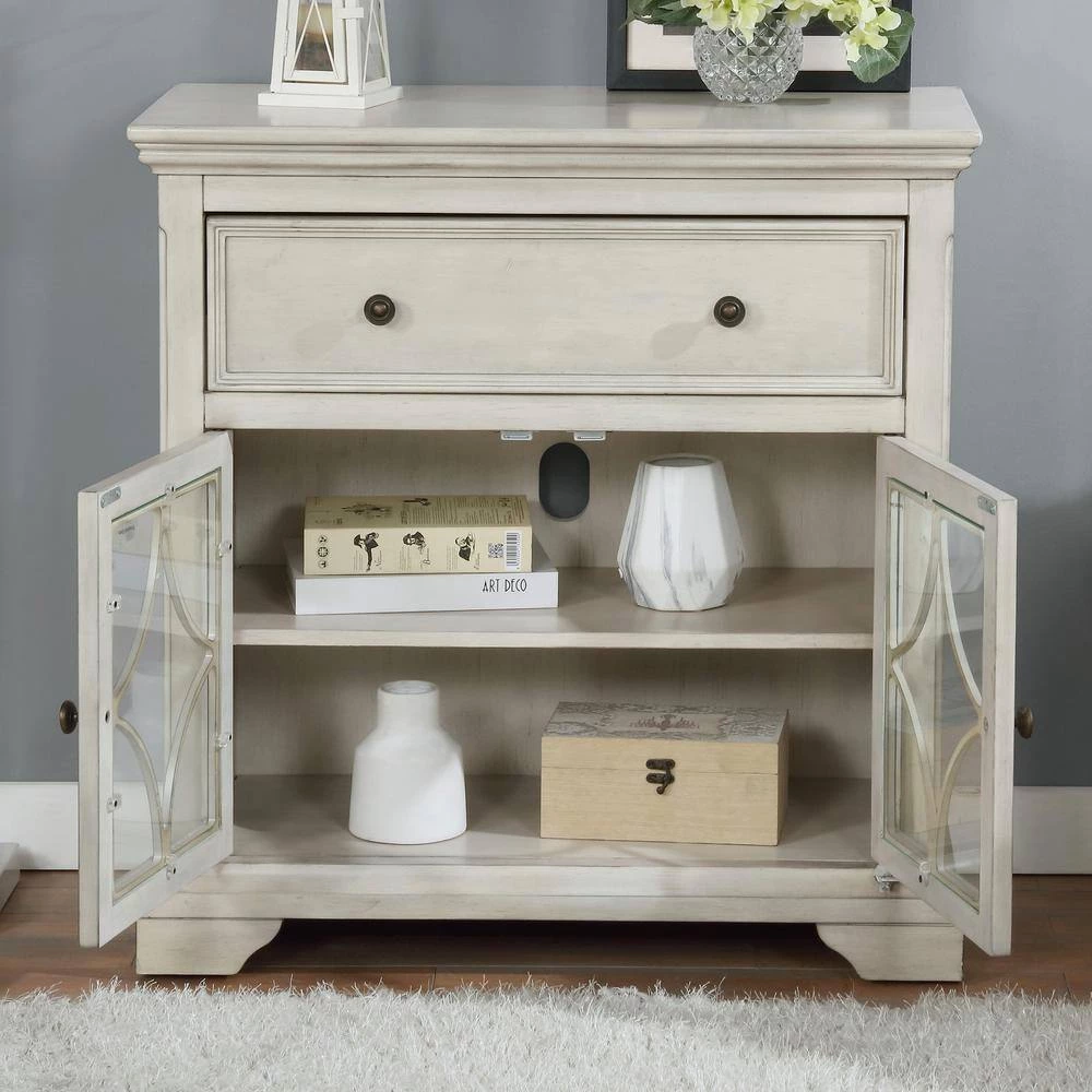Pittens Antique White Accent Cabinet with 1-Drawer by Furniture of America 4 Pittens Antique White Accent Cabinet with 1-Drawer by Furniture of America - Image 4