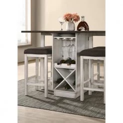 Tryste 26 in. Dark Walnut and Antique White Wood Counter Height Stools (Set of 2) by Furniture of America 11 Tryste 26 in. Dark Walnut and Antique White Wood Counter Height Stools (Set of 2) by Furniture of America -Furniture of America Sales Store antique white furniture of america bar stools idf 3168br st 4f 1000