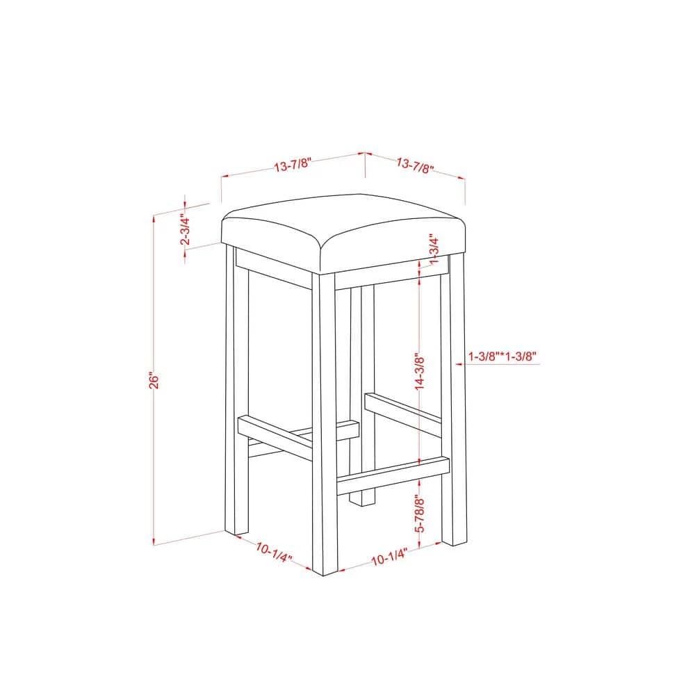 Tryste 26 in. Dark Walnut and Antique White Wood Counter Height Stools (Set of 2) by Furniture of America 6 Tryste 26 in. Dark Walnut and Antique White Wood Counter Height Stools (Set of 2) by Furniture of America - Image 6