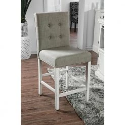 Alex 42 in. Antique White High Back Wood Counter Height Stool (Set of 2) by Furniture of America -Furniture of America Sales Store antique white furniture of america bar stools idf 3390pc 31 1000