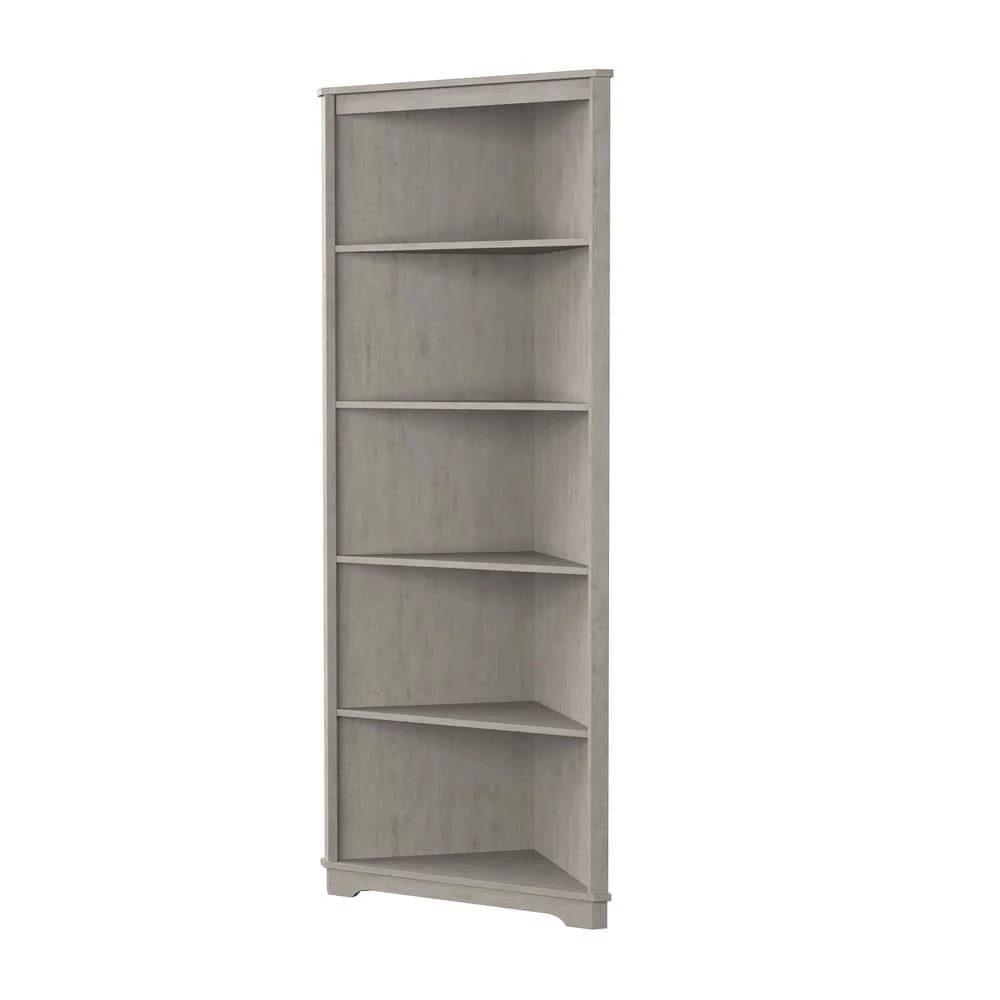 Damascus 78 in. Antique White Wood 5- -Shelf Transitional Corner Bookcase by Furniture of America 3 Damascus 78 in. Antique White Wood 5- -Shelf Transitional Corner Bookcase by Furniture of America - Image 3