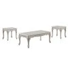 Klinnard 48 in. Antique White Rectangle Wood Coffee Table Set 3-Piece by Furniture of America