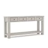 Alexis 64 in. Antique White Standard Rectangle Wood Console Table with Drawers by Furniture of America