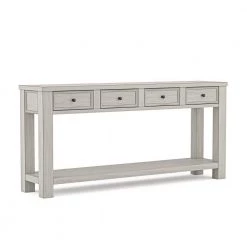 Alexis 64 in. Antique White Standard Rectangle Wood Console Table with Drawers by Furniture of America
