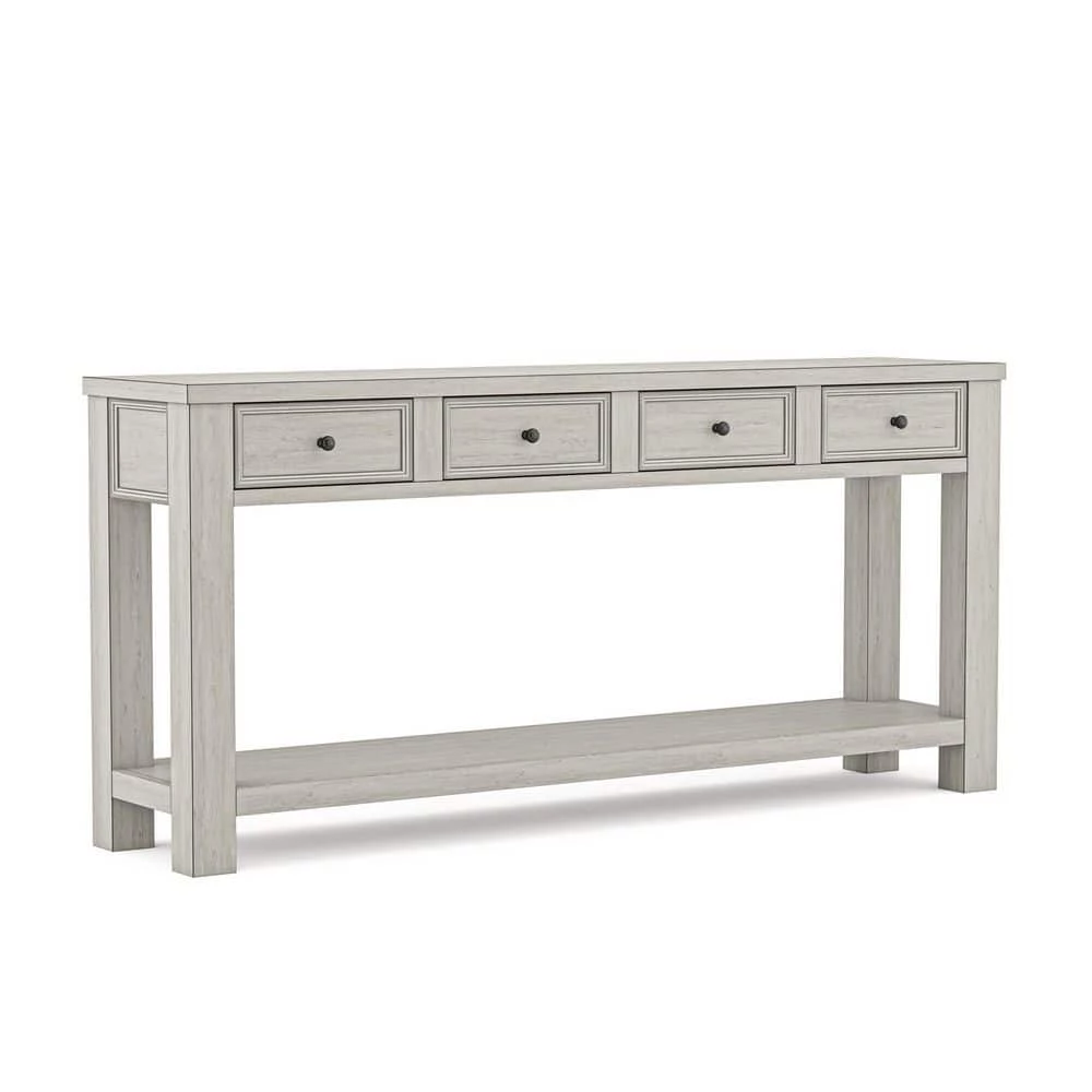 Alexis 64 in. Antique White Standard Rectangle Wood Console Table with Drawers by Furniture of America 1 Alexis 64 in. Antique White Standard Rectangle Wood Console Table with Drawers by Furniture of America