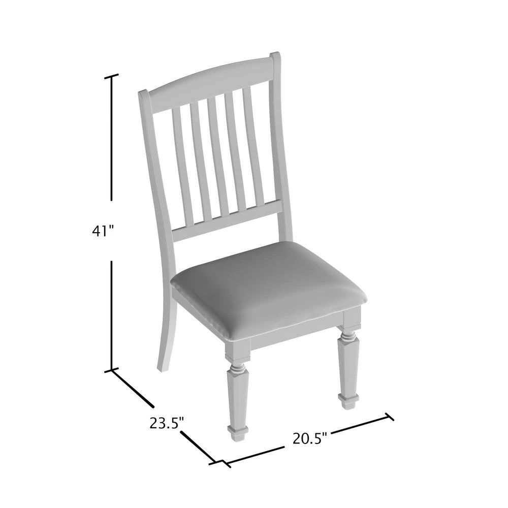 Dave Antique White Cushioned Farmhouse Dining Chair (Set of 2) by Furniture of America 5 Dave Antique White Cushioned Farmhouse Dining Chair (Set of 2) by Furniture of America - Image 5