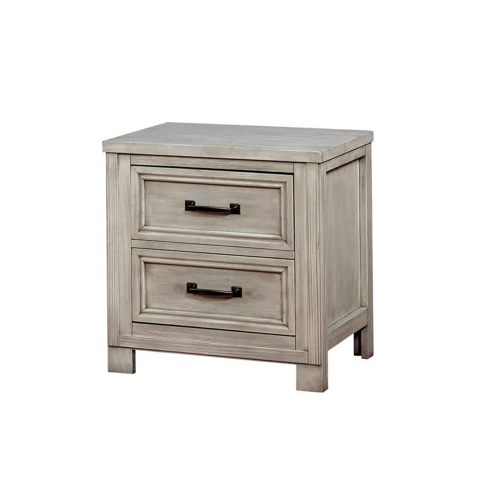 Brody 2-Drawer Antique White Nightstand by Furniture of America 5 Brody 2-Drawer Antique White Nightstand by Furniture of America - Image 5