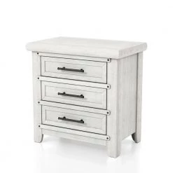 Carter Antique White 3-Drawer Nightstand with USB Plug 28 in. H x 28 in. W x 17 in. D by Furniture of America -Furniture of America Sales Store antique white furniture of america nightstands idf 7924n 4f 1000