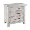 Carter Antique White 3-Drawer Nightstand with USB Plug 28 in. H x 28 in. W x 17 in. D by Furniture of America