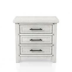 Carter Antique White 3-Drawer Nightstand with USB Plug 28 in. H x 28 in. W x 17 in. D by Furniture of America -Furniture of America Sales Store antique white furniture of america nightstands idf 7924n c3 1000