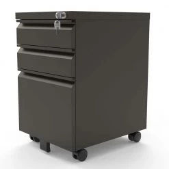 St Clare Ash Gunmetal Mobile File Cabinet with Locking Drawer by Furniture of America