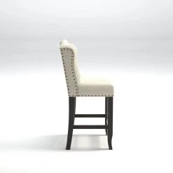 Anthus 41.5 in. Beige Wood Counter Height Chair with Fabric Seat (Set of 2) by Furniture of America 12 Anthus 41.5 in. Beige Wood Counter Height Chair with Fabric Seat (Set of 2) by Furniture of America -Furniture of America Sales Store beige furniture of america bar stools idf 3324bk pcw 4f 1000