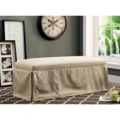 Cowan Beige Upholstered 18 in. H x 48.5 in. W x 18.5 in. D Bench by Furniture of America -Furniture of America Sales Store beige furniture of america bedroom benches idf 3341bg bn 31 1000