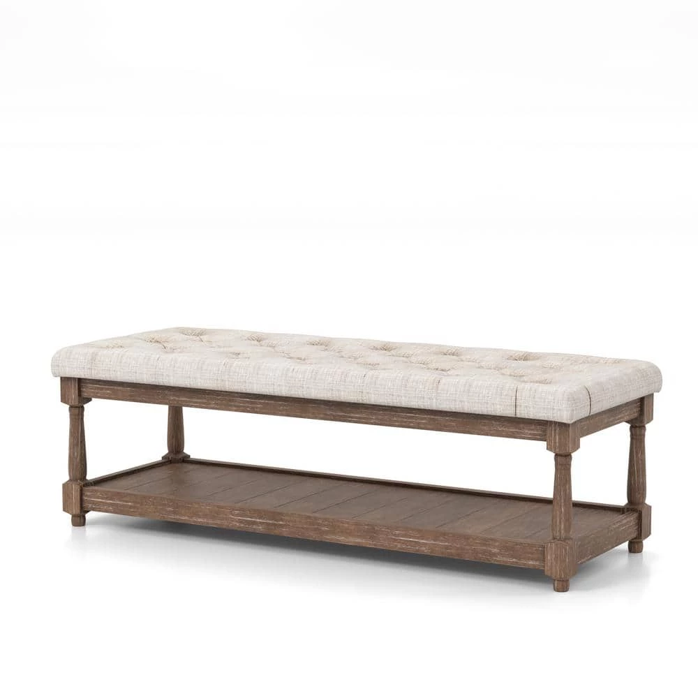 Gavinato Beige Tufted Upholstered Bench by Furniture of America 1 Gavinato Beige Tufted Upholstered Bench by Furniture of America