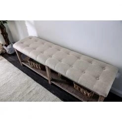 Worrell Beige Tufted Upholstered Bench by Furniture of America -Furniture of America Sales Store beige furniture of america bedroom benches idf bn5666bg 1f 1000