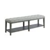 Worrell Beige Tufted Upholstered Bench by Furniture of America