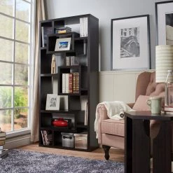 Elaina 71 in. Cappuccino Wood 11-Shelf Standard Bookcase by Furniture of America 10 Elaina 71 in. Cappuccino Wood 11-Shelf Standard Bookcase by Furniture of America -Furniture of America Sales Store black and brown furniture of america bookcases bookshelves ups id26001 44 1000