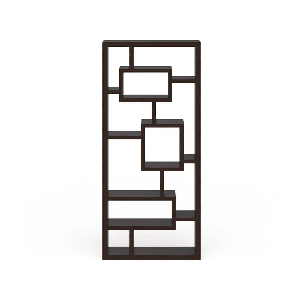 Elaina 71 in. Cappuccino Wood 11-Shelf Standard Bookcase by Furniture of America 1 Elaina 71 in. Cappuccino Wood 11-Shelf Standard Bookcase by Furniture of America