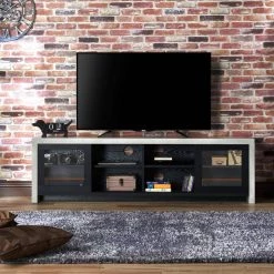 Linah 70.86 in. Black tv Stand Fits tv's up to 81.5 in. by Furniture of America -Furniture of America Sales Store black and cement furniture of america tv stands fgi 1780c1 31 1000