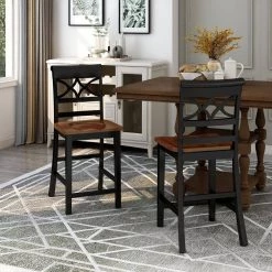 Logan 41 in. Black and Cherry Wood Pub Chair (Set of 2) by Furniture of America 7 Logan 41 in. Black and Cherry Wood Pub Chair (Set of 2) by Furniture of America -Furniture of America Sales Store black and cherry furniture of america bar stools idf 3552bc pc 31 1000