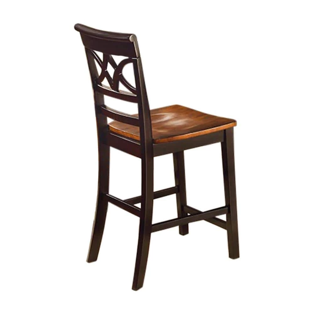 Logan 41 in. Black and Cherry Wood Pub Chair (Set of 2) by Furniture of America 2 Logan 41 in. Black and Cherry Wood Pub Chair (Set of 2) by Furniture of America - Image 2