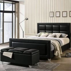 Huntington Black and Chrome Bench 18.88 in. H x 43.25 in. W x 17.38 in. D by Furniture of America 11 Huntington Black and Chrome Bench 18.88 in. H x 43.25 in. W x 17.38 in. D by Furniture of America -Furniture of America Sales Store black and chrome furniture of america bedroom benches idf 7913bn 31 1000