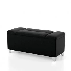 Huntington Black and Chrome Bench 18.88 in. H x 43.25 in. W x 17.38 in. D by Furniture of America 9 Huntington Black and Chrome Bench 18.88 in. H x 43.25 in. W x 17.38 in. D by Furniture of America -Furniture of America Sales Store black and chrome furniture of america bedroom benches idf 7913bn 4f 1000