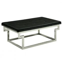 Catawba Black Bench with Tufted Top (18.5 in H X 48 in. W X 28.75 in. D) by Furniture of America