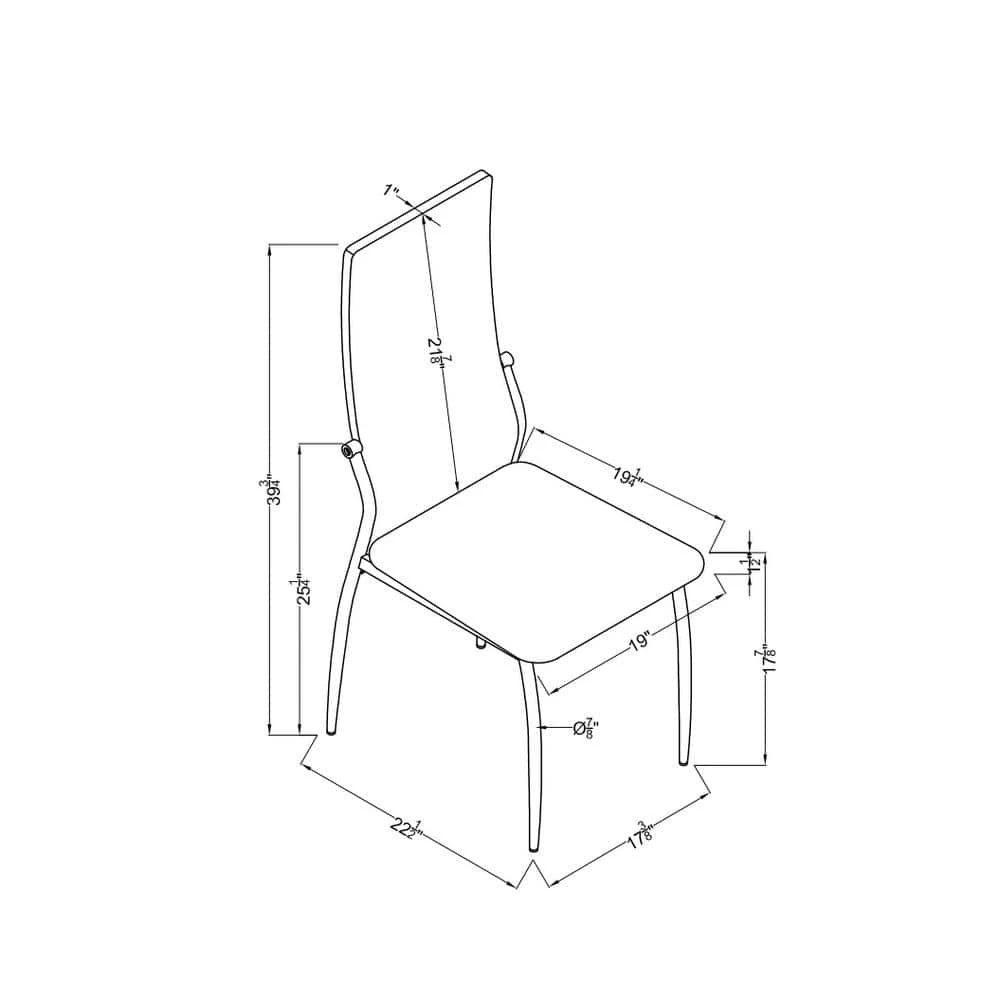 Oaklie Black and Chrome Faux Leather Upholstered Dining Chair (Set of 2) by Furniture of America 4 Oaklie Black and Chrome Faux Leather Upholstered Dining Chair (Set of 2) by Furniture of America - Image 4