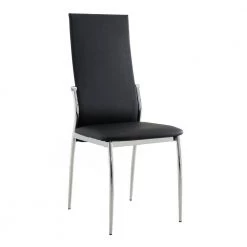 Oaklie Black and Chrome Faux Leather Upholstered Dining Chair (Set of 2) by Furniture of America 7 Oaklie Black and Chrome Faux Leather Upholstered Dining Chair (Set of 2) by Furniture of America -Furniture of America Sales Store black and chrome furniture of america dining chairs idf 8310bk sc c3 1000