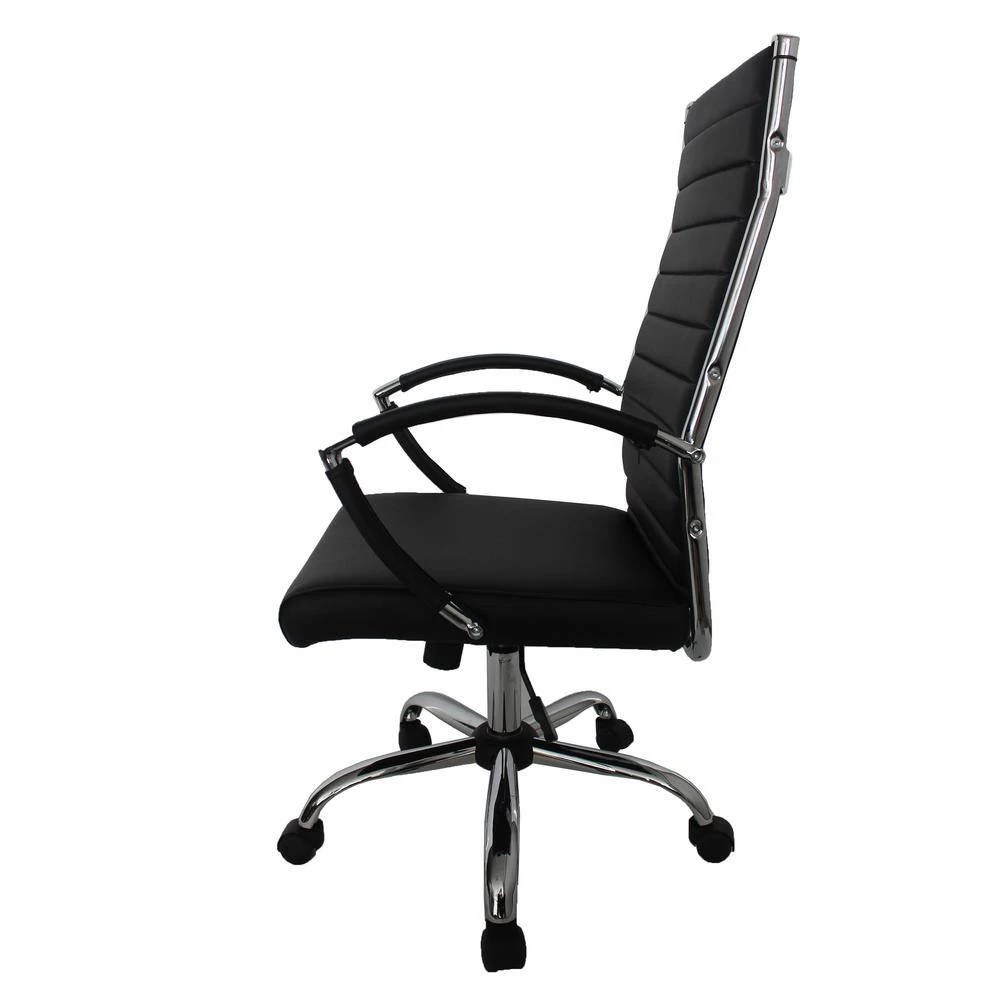 Kiddle Black Faux Leather Seat Tall Office Chair with Non-Adjustable Arm by Furniture of America 6 Kiddle Black Faux Leather Seat Tall Office Chair with Non-Adjustable Arm by Furniture of America - Image 6