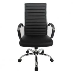 Kiddle Black Faux Leather Seat Tall Office Chair with Non-Adjustable Arm by Furniture of America