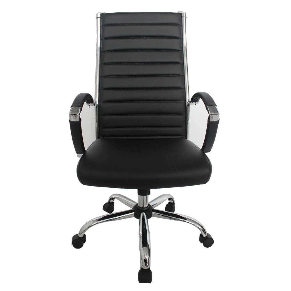 Kiddle Black Faux Leather Seat Tall Office Chair with Non-Adjustable Arm by Furniture of America 1 Kiddle Black Faux Leather Seat Tall Office Chair with Non-Adjustable Arm by Furniture of America