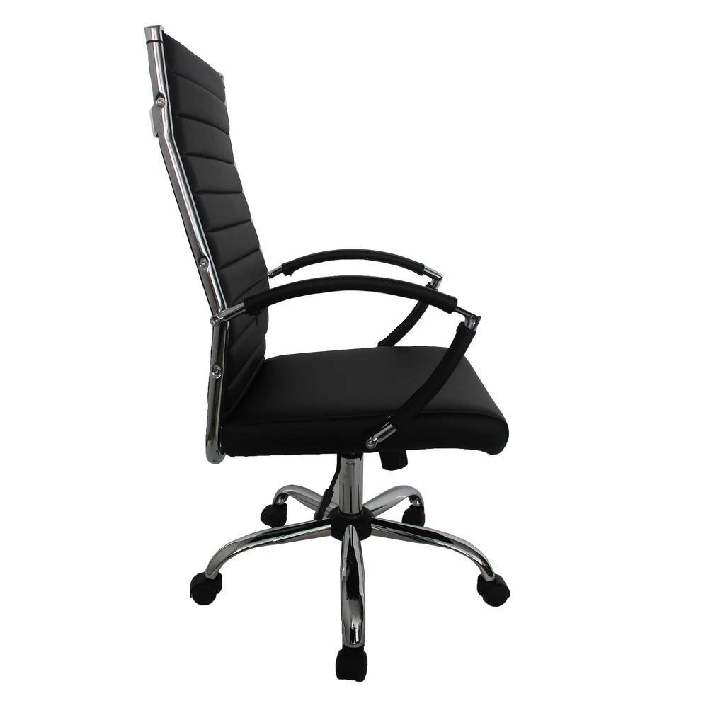 Kiddle Black Faux Leather Seat Tall Office Chair with Non-Adjustable Arm by Furniture of America 2 Kiddle Black Faux Leather Seat Tall Office Chair with Non-Adjustable Arm by Furniture of America - Image 2