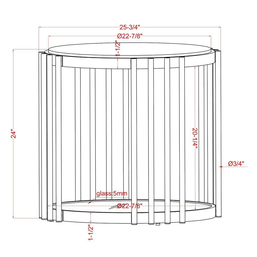 Hexalla 27.75 in. Black and Glossy White Round Faux Marble End Table by Furniture of America 7 Hexalla 27.75 in. Black and Glossy White Round Faux Marble End Table by Furniture of America - Image 7
