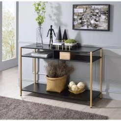 Huntz 47.75 in. Black and Gold Coating Rectangle Wood Console Table by Furniture of America 9 Huntz 47.75 in. Black and Gold Coating Rectangle Wood Console Table by Furniture of America -Furniture of America Sales Store black and gold coating furniture of america console tables idf ac382bk 31 1000