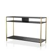 Huntz 47.75 in. Black and Gold Coating Rectangle Wood Console Table by Furniture of America
