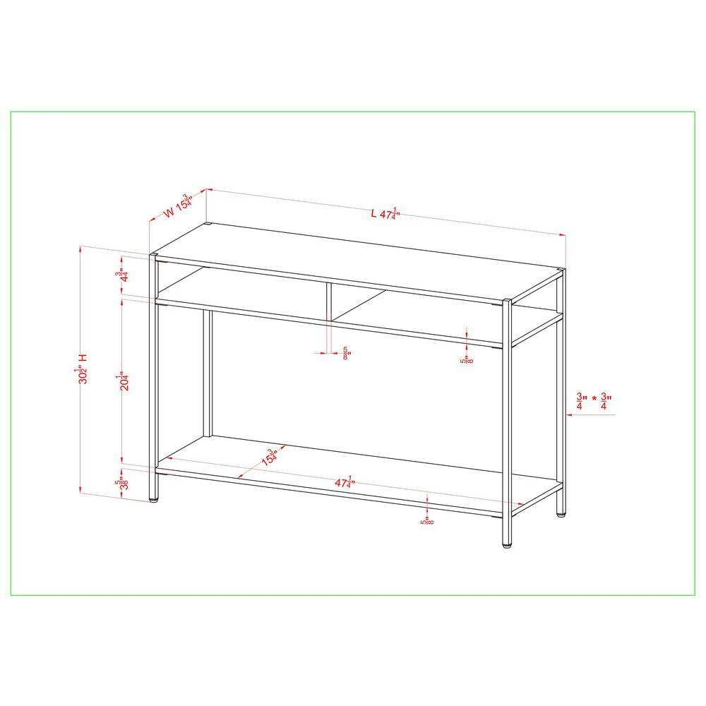 Huntz 47.75 in. Black and Gold Coating Rectangle Wood Console Table by Furniture of America 4 Huntz 47.75 in. Black and Gold Coating Rectangle Wood Console Table by Furniture of America - Image 4