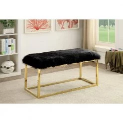 Archdale Black Bench (19.75 in. H x 40 in. W x 19 in. D) by Furniture of America -Furniture of America Sales Store black and gold furniture of america dining benches idf bn6410bk l 31 1000
