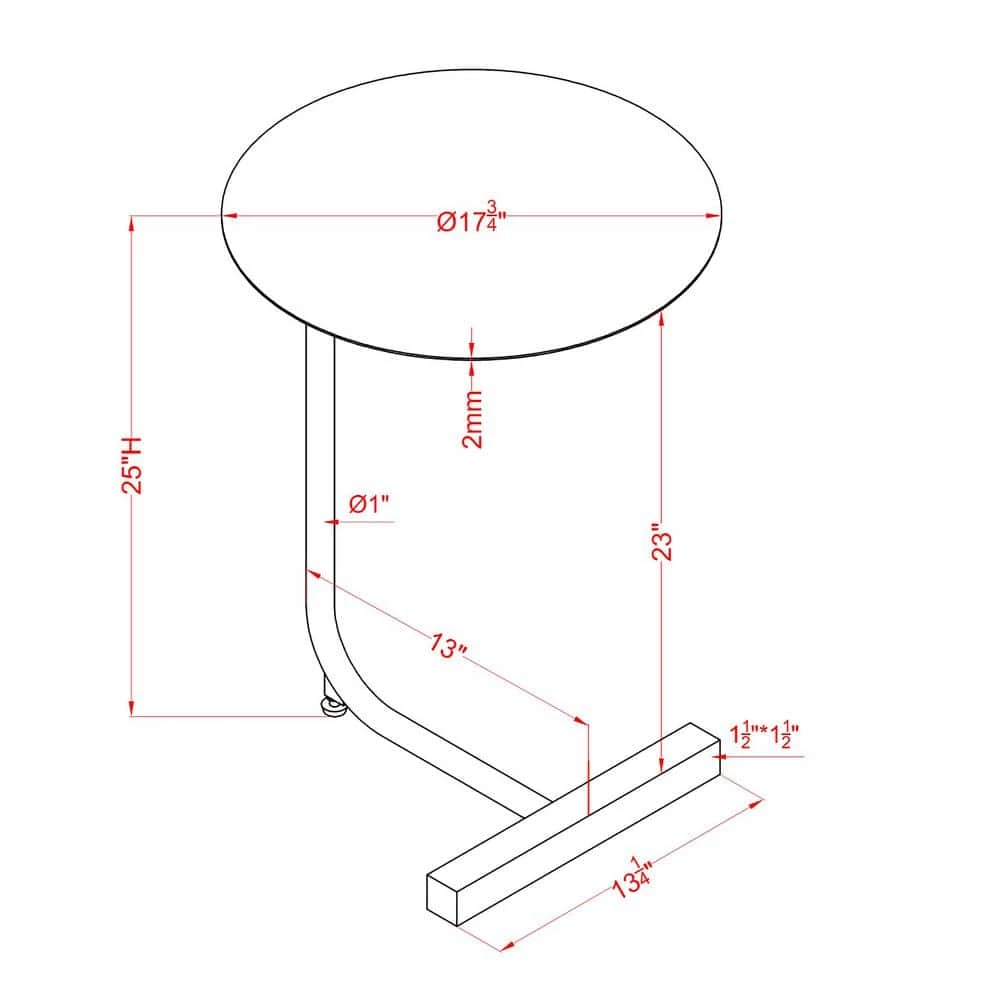 Daleford 17.75 in. Black and Gold Round Metal Top End Table by Furniture of America 5 Daleford 17.75 in. Black and Gold Round Metal Top End Table by Furniture of America - Image 5