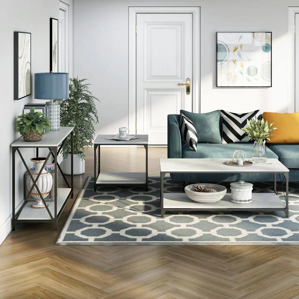 Elven 3-Piece 47.25 in. Black and Gray Rectangle Wood Coffee Table Set by Furniture of America 7 Elven 3-Piece 47.25 in. Black and Gray Rectangle Wood Coffee Table Set by Furniture of America - Image 7