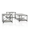 Elven 3-Piece 47.25 in. Black and Gray Rectangle Wood Coffee Table Set by Furniture of America