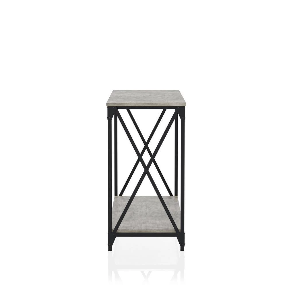 Elven 47.13 in. Black and Gray Rectangle Wood Top Console Table by Furniture of America 4 Elven 47.13 in. Black and Gray Rectangle Wood Top Console Table by Furniture of America - Image 4