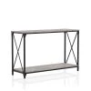 Elven 47.13 in. Black and Gray Rectangle Wood Top Console Table by Furniture of America