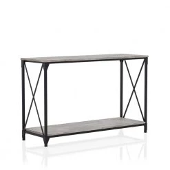 Elven 47.13 in. Black and Gray Rectangle Wood Top Console Table by Furniture of America