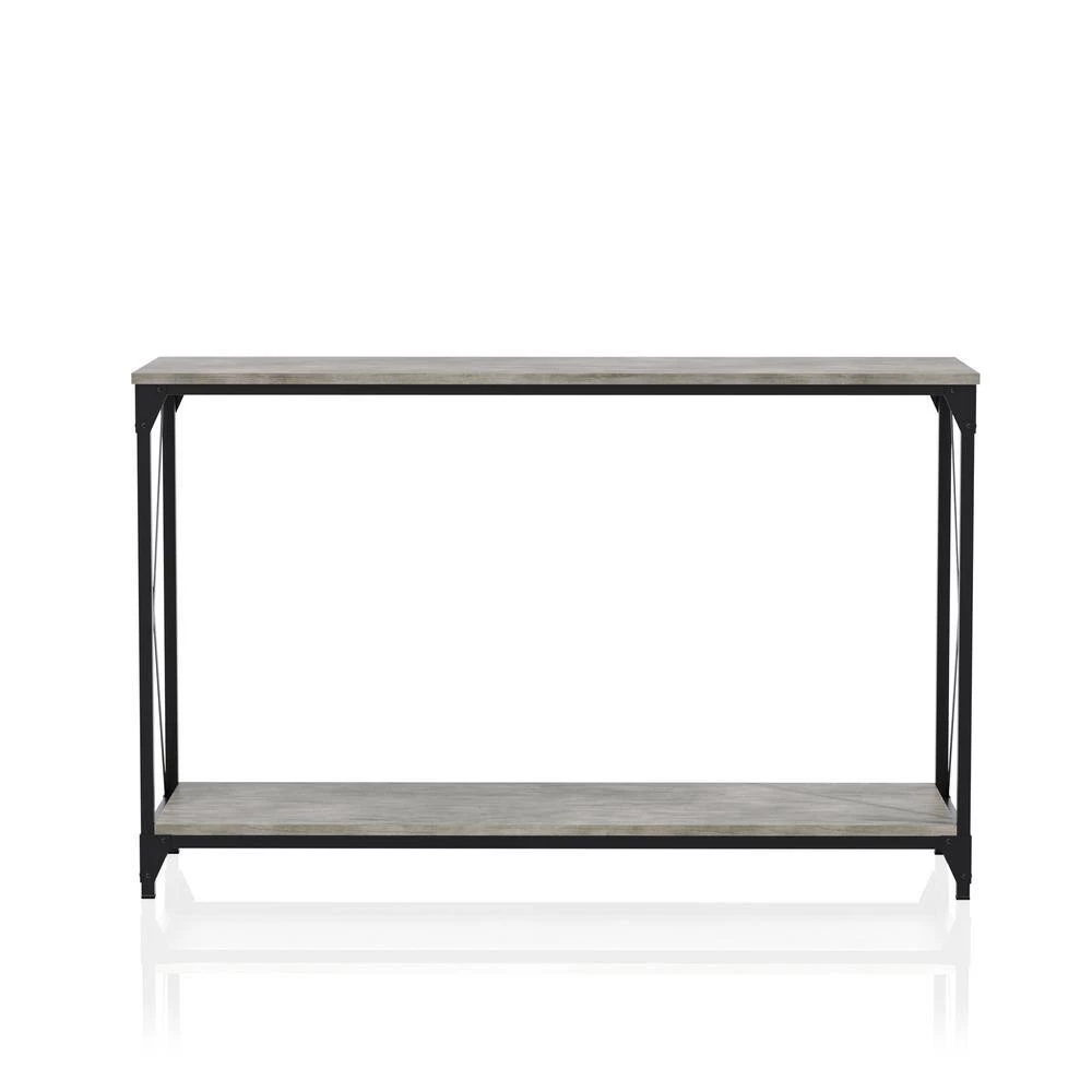 Elven 47.13 in. Black and Gray Rectangle Wood Top Console Table by Furniture of America 2 Elven 47.13 in. Black and Gray Rectangle Wood Top Console Table by Furniture of America - Image 2
