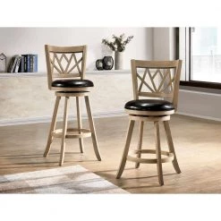 Amina 24 in. Maple Swivel Cushioned Bar Stool by Furniture of America -Furniture of America Sales Store black and maple furniture of america bar stools idf br6106a 24 31 1000